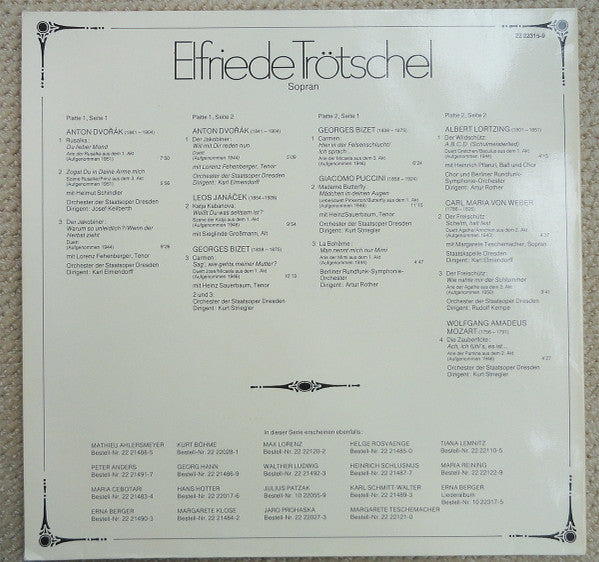 Elfride Trötschel : Elfriede Trötschel Historische Aufnahmen Aus Den Jahren 1943 - 1950  (2xLP, Comp, Mono)