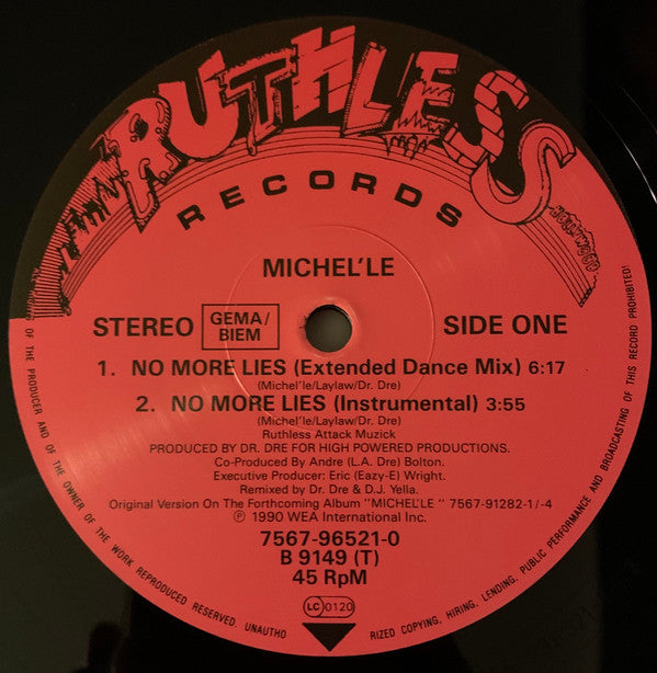 Michel'Le : No More Lies (12")