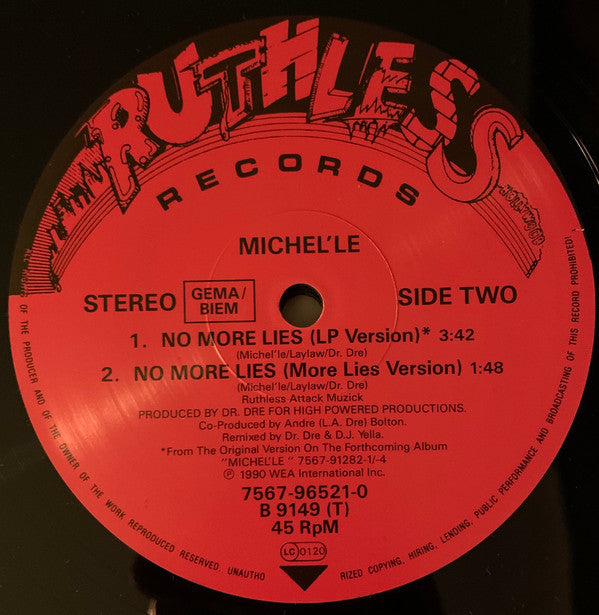 Michel'Le : No More Lies (12")