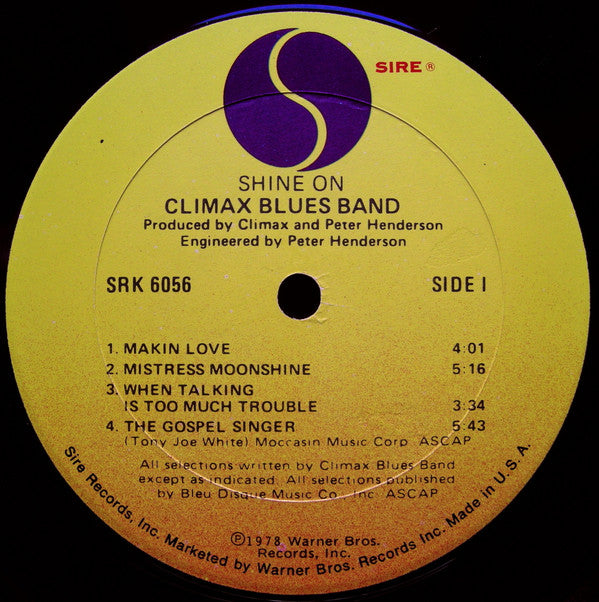 Climax Blues Band : Shine On (LP, Album, Gat)