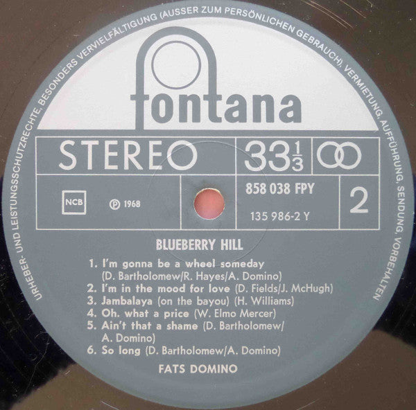 Fats Domino : Blueberry Hill (LP, Album)