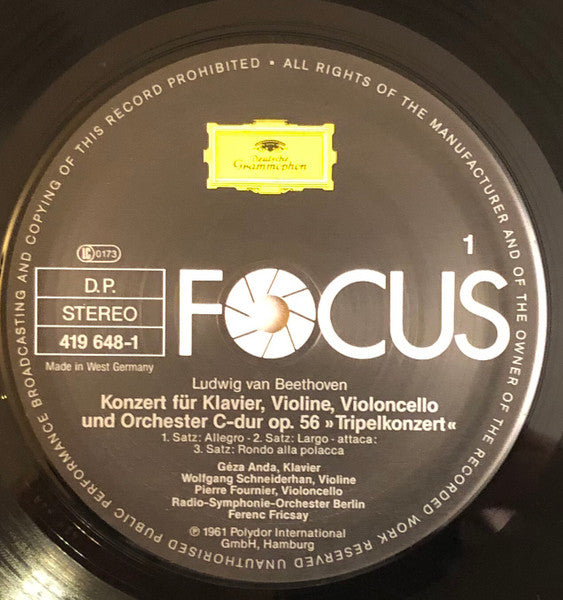 Ludwig van Beethoven, Johannes Brahms, Ferenc Fricsay, Radio-Symphonie-Orchester Berlin : Beethoven Trippelkonzert, Brahms Doppelkonzert (LP, Comp)