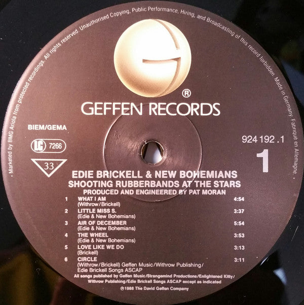 Edie Brickell & New Bohemians : Shooting Rubberbands At The Stars (LP, Album, RE)