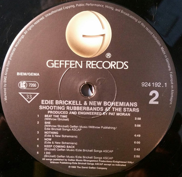 Edie Brickell & New Bohemians : Shooting Rubberbands At The Stars (LP, Album, RE)