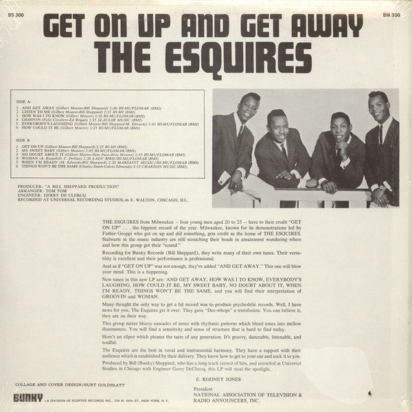 The Esquires : Get On Up And Get Away (LP, Album, Pit)