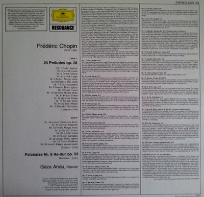 Frédéric Chopin – Géza Anda : 24 Préludes (LP, RE)