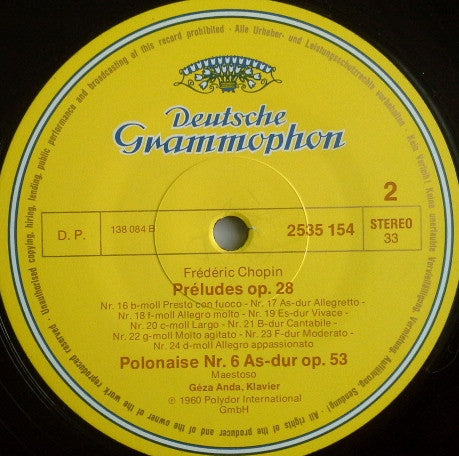 Frédéric Chopin – Géza Anda : 24 Préludes (LP, RE)