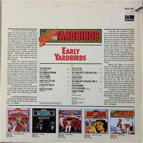 The Yardbirds : Reflection - Early Yardbirds (LP, Comp)