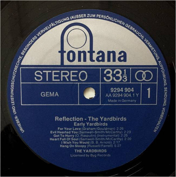 The Yardbirds : Reflection - Early Yardbirds (LP, Comp)