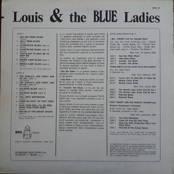 Louis Armstrong : Louis & The Blue Ladies (LP, Comp)