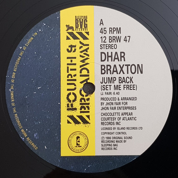 Dhar Braxton : Jump Back (Set Me Free) (12", Single, Com)