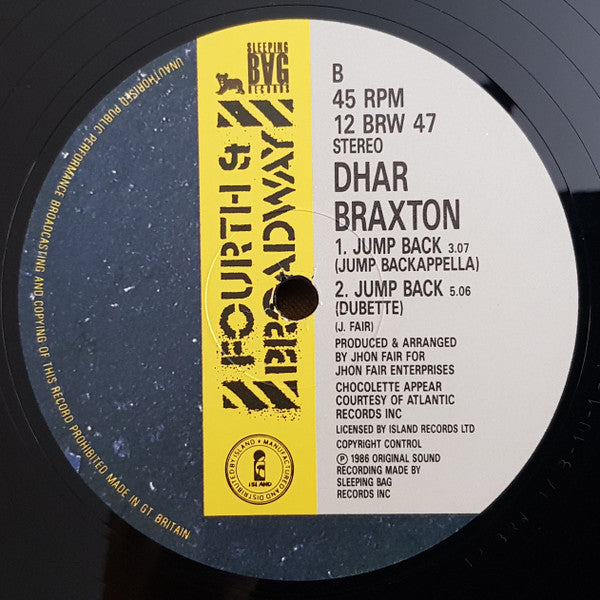 Dhar Braxton : Jump Back (Set Me Free) (12", Single, Com)