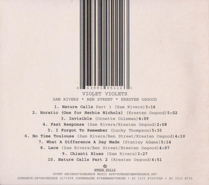 Sam Rivers * Ben Street * Kresten Osgood : Violet Violets (CD, Album)