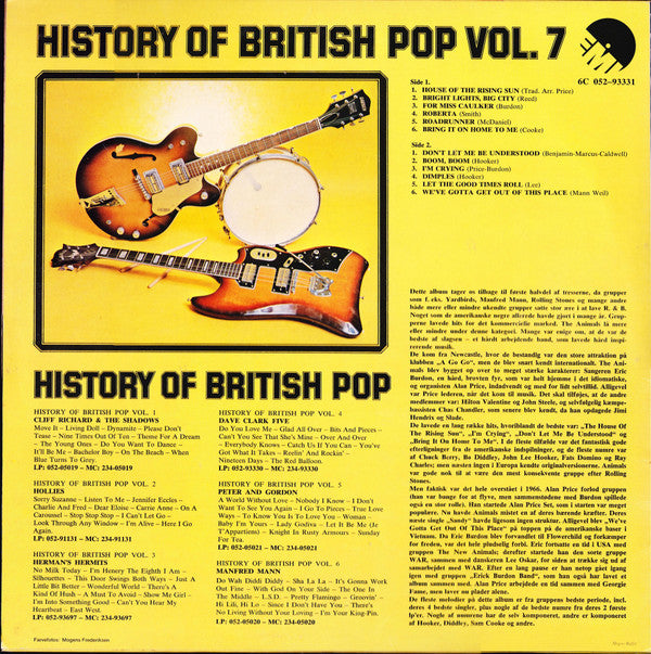 The Animals : History Of British Pop Vol. 7 - The Animals (LP, Album, Comp)