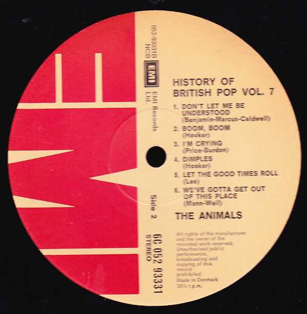 The Animals : History Of British Pop Vol. 7 - The Animals (LP, Album, Comp)