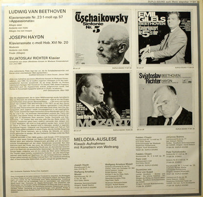 Sviatoslav Richter, Ludwig van Beethoven, Joseph Haydn : Klaviersonate Nr. 23 F-moll Op. 57 »Appassionata« / Klaviersonate C-moll Nr. 20 (LP)