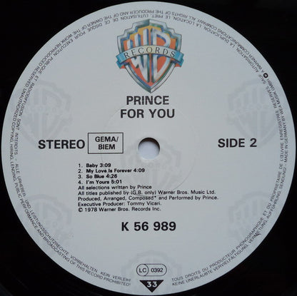 Prince : For You (LP, Album, RE)