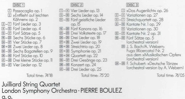 Anton Webern - Pierre Boulez : Complete Works Opp. 1-31 = Das Gesamtwerk = L'Œuvre Intégrale (3xCD, Comp, RM + Box)