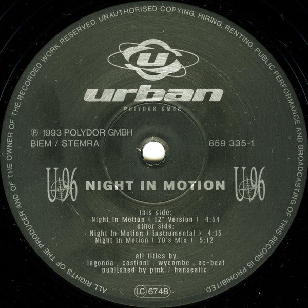 U96 : Night In Motion (12")