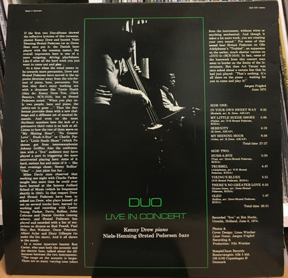 Kenny Drew / Niels-Henning Ørsted Pedersen : Duo Live In Concert (LP, Album)