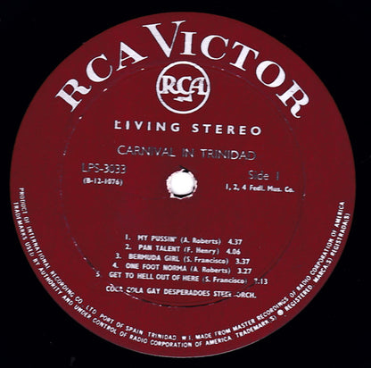 Gay Desperadoes Steel Orchestra : Carnival In Trinidad  (LP)