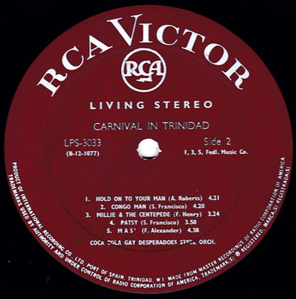 Gay Desperadoes Steel Orchestra : Carnival In Trinidad  (LP)