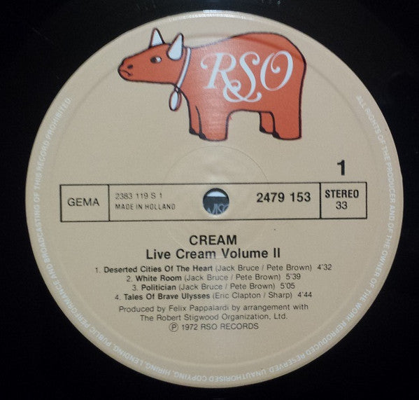 Cream (2) : Live Cream Volume II (LP, Album)