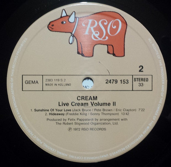 Cream (2) : Live Cream Volume II (LP, Album)