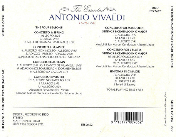Antonio Vivaldi : The Essential Antonio Vivaldi (CD, Comp)