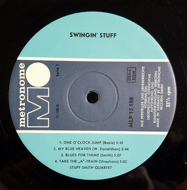 Stuff Smith Quartet : Swingin Stuff (LP, Mono)