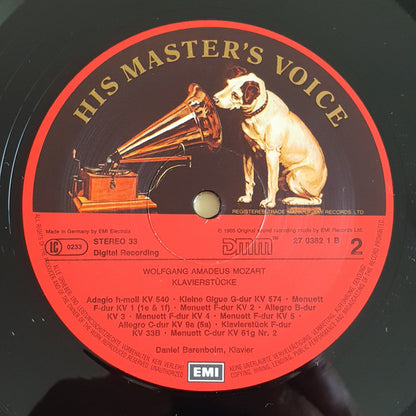 Wolfgang Amadeus Mozart, Daniel Barenboim : Klavierstucke = Piano Works = Pieces Pour Piano (LP)