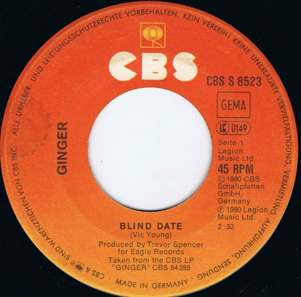 Ginger (11) : Blind Date (7", Single)