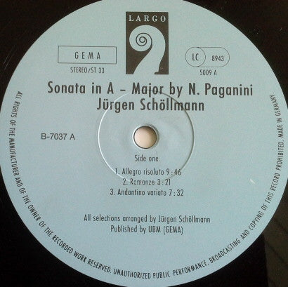 Niccolò Paganini / Domenico Scarlatti, Jürgen Schöllmann : Italian Sonatas (LP, DMM)