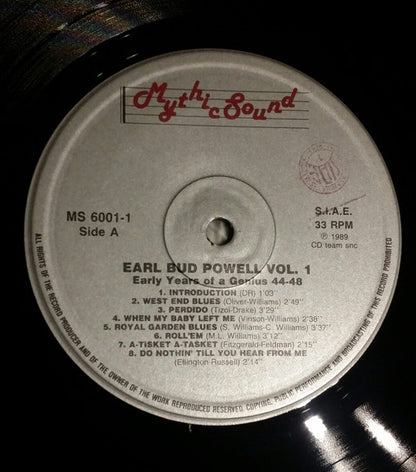 Bud Powell : Early Years Of A Genius, 44-48 (LP, Album, RM, Gat)