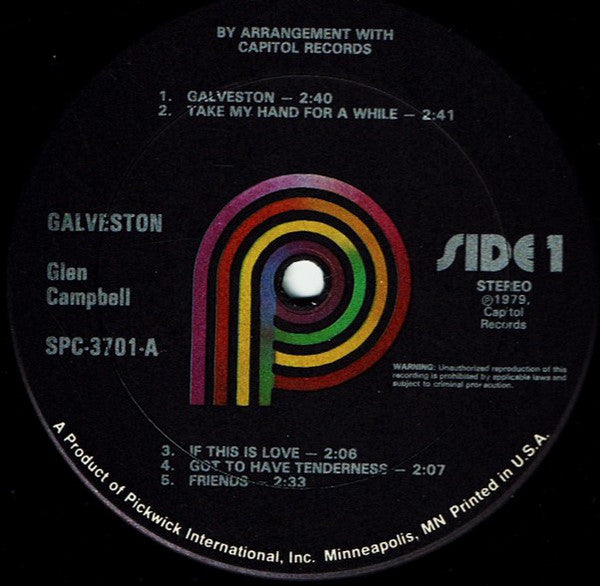 Glen Campbell : Galveston (LP, Album, RE, RM)