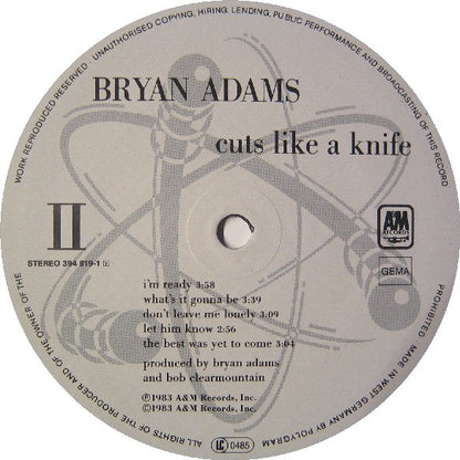 Bryan Adams : Cuts Like A Knife (LP, Album, RE)