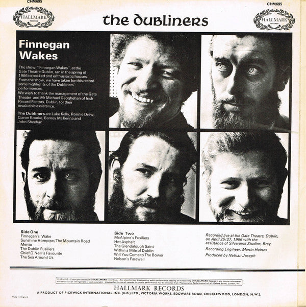 The Dubliners : Finnegan Wakes (LP, Album, RE)