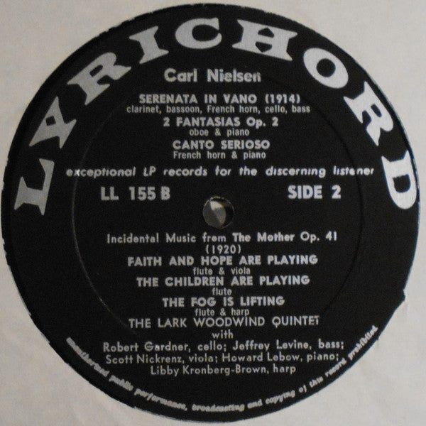 The Lark Woodwind Quintet : Carl Nielsen (LP, Album, Mono)