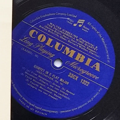 Wolfgang Amadeus Mozart, Ludwig van Beethoven - Walter Gieseking, Philharmonia Wind Quartet : Quintet In E Flat Major K. 452,  Quintet In E Flat Major Op. 16 (LP, Mono, Blu)