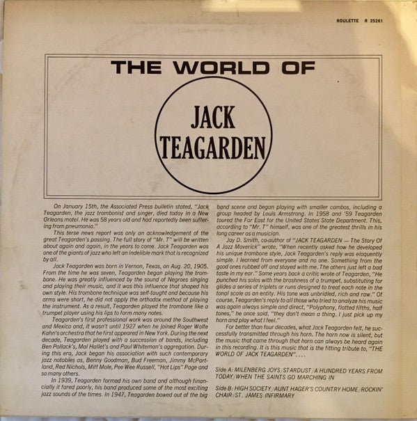 Jack Teagarden : The World Of Jack Teagarden (LP, Comp)