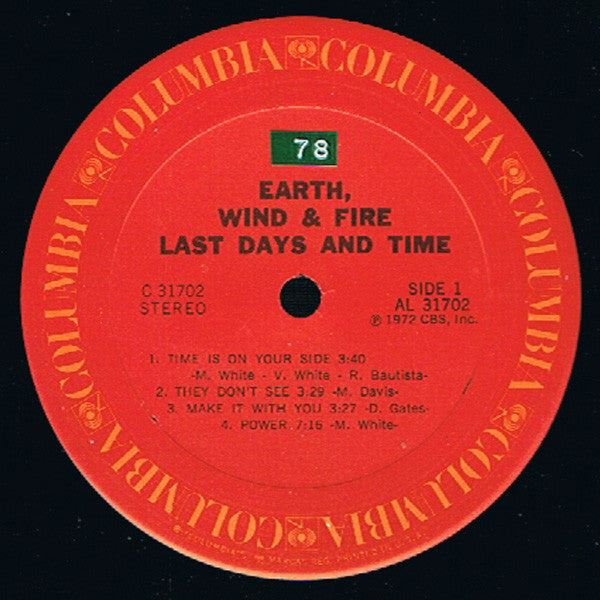 Earth, Wind & Fire : Last Days And Time (LP, Album, RE, TML)