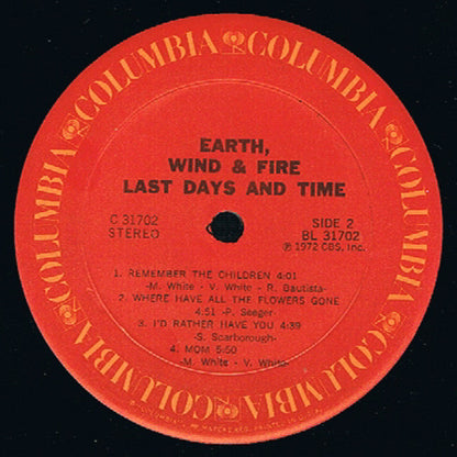 Earth, Wind & Fire : Last Days And Time (LP, Album, RE, TML)