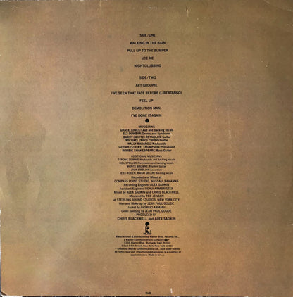 Grace Jones : Nightclubbing (LP, Album, Blu)