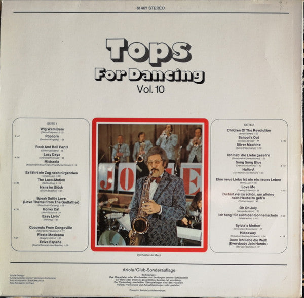 Jo Ment's Happy Sound : Tops For Dancing Vol. 10 (LP, Album, Club)