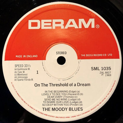 The Moody Blues : On The Threshold Of A Dream (LP, Album, RP, Gat)