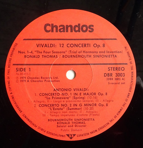 Antonio Vivaldi, Ronald Thomas : 12 Concerti Op. 8 (3xLP)