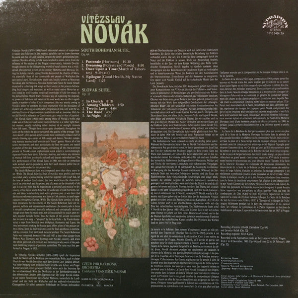 Vítězslav Novák, The Czech Philharmonic Orchestra, František Vajnar : Slovak Suite / South Bohemian Suite (LP)