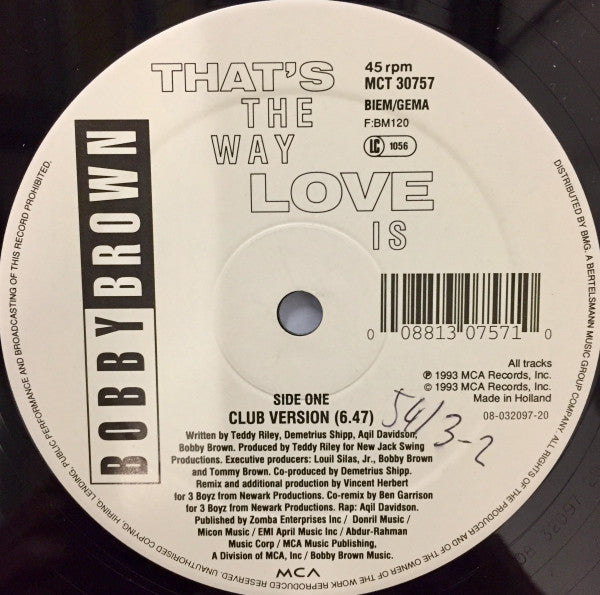 Bobby Brown : That's The Way Love Is (12")