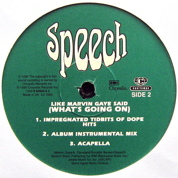 Speech : Like Marvin Gaye Said (What's Going On) (12")