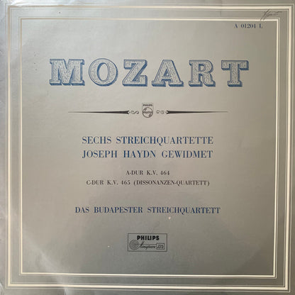Budapest String Quartet / Wolfgang Amadeus Mozart : Sechs Streichquartette Joseph Haydn gewidmet - A-Dur K.V. 464 - C-Dur K.V. 465 (Dissonanzen-Quartett) (LP, Mono)